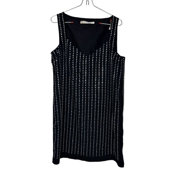 Susana Monaco Dresses & Skirts - Susana Monaco Womens Dress Midi Back Side‎ Zip Beaded Sleeveless V-Neck Medium